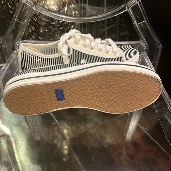 Kate Spade Black and White Striped Sneakers - Picture 5 of 5